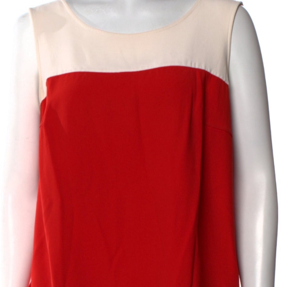 AKRIS Punto Color Block Sleeveless Scoop Neck Shirt Blouse Top